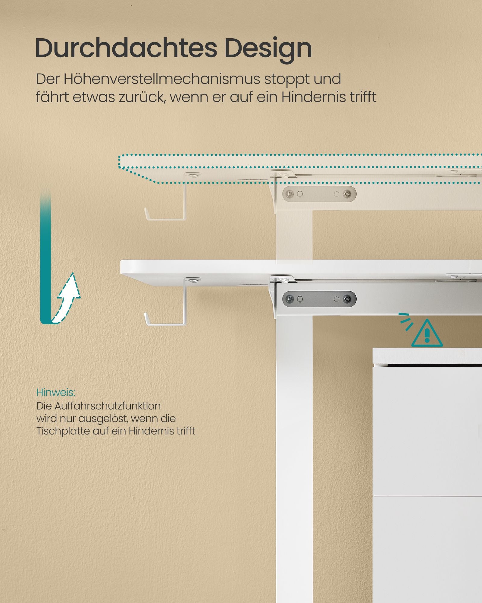 Höhenverstellbarer Schreibtisch elektrisch 60 x 120 x (72-120) cm
