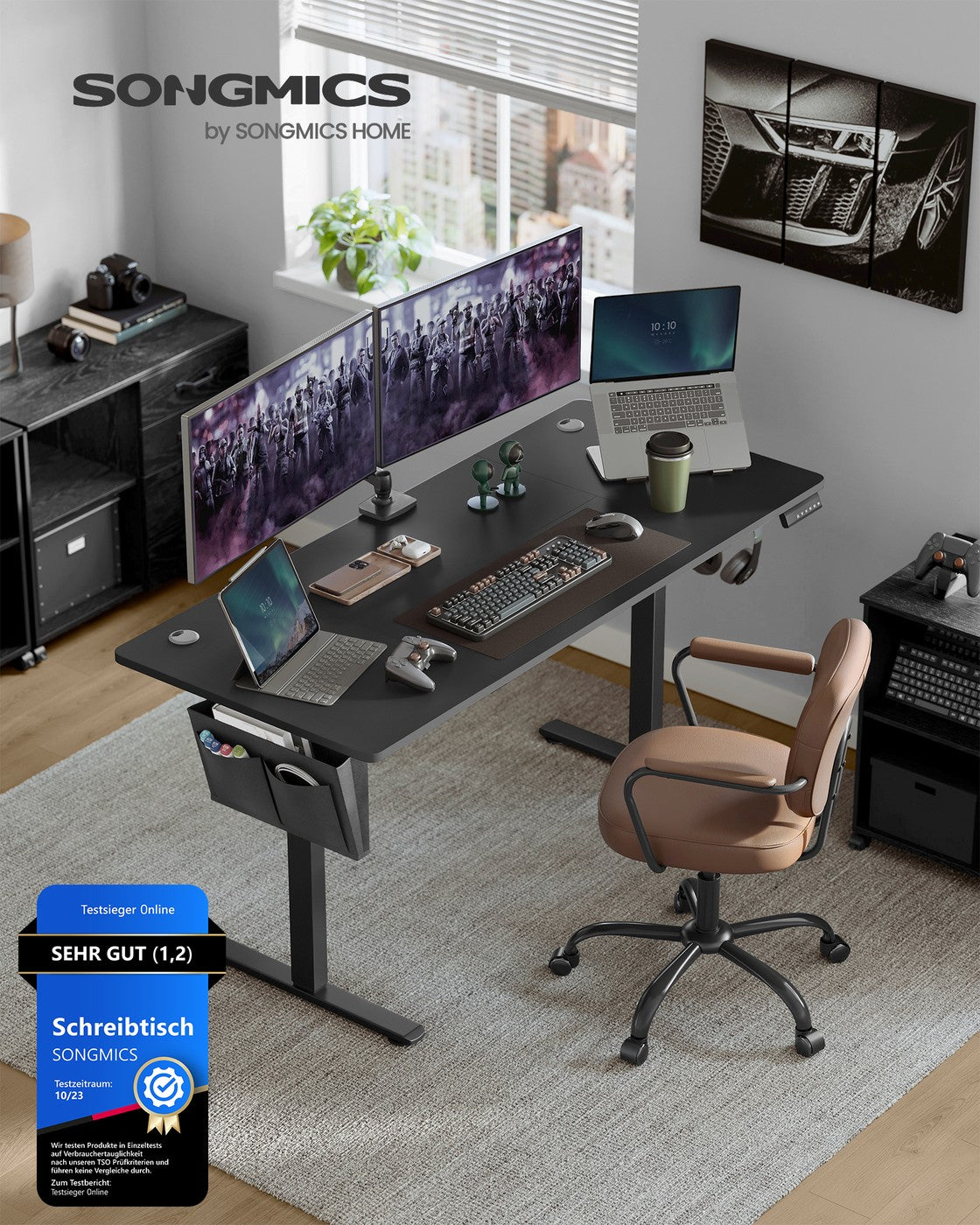 Höhenverstellbarer Schreibtisch elektrisch 60 x 160 x (72-120) cm