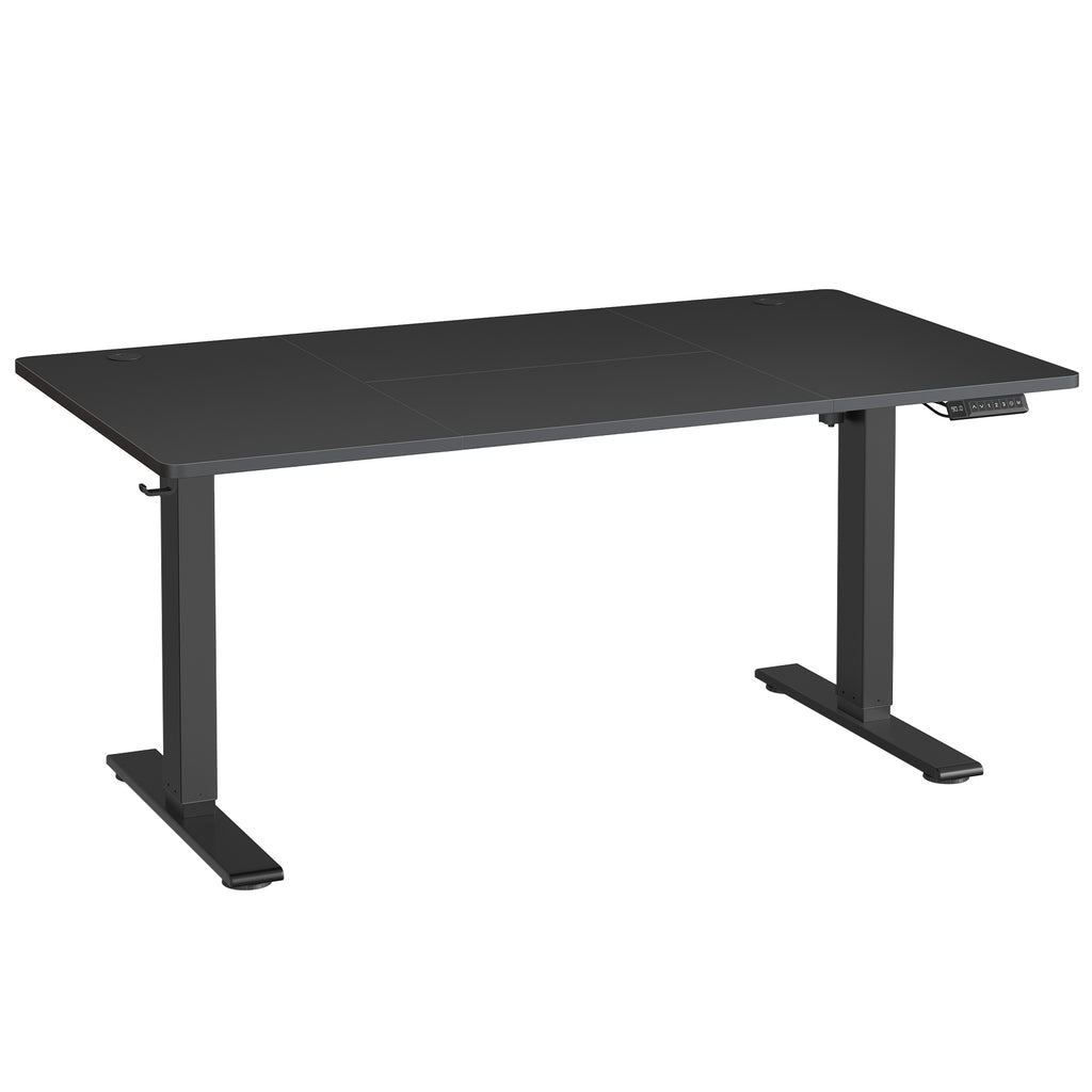 Elektrisch Höhenverstellbarer Schreibtisch, Stehpult mit Typ-C und Kabelmanagement für Home Office, 140 x 80 cm, Schwarz