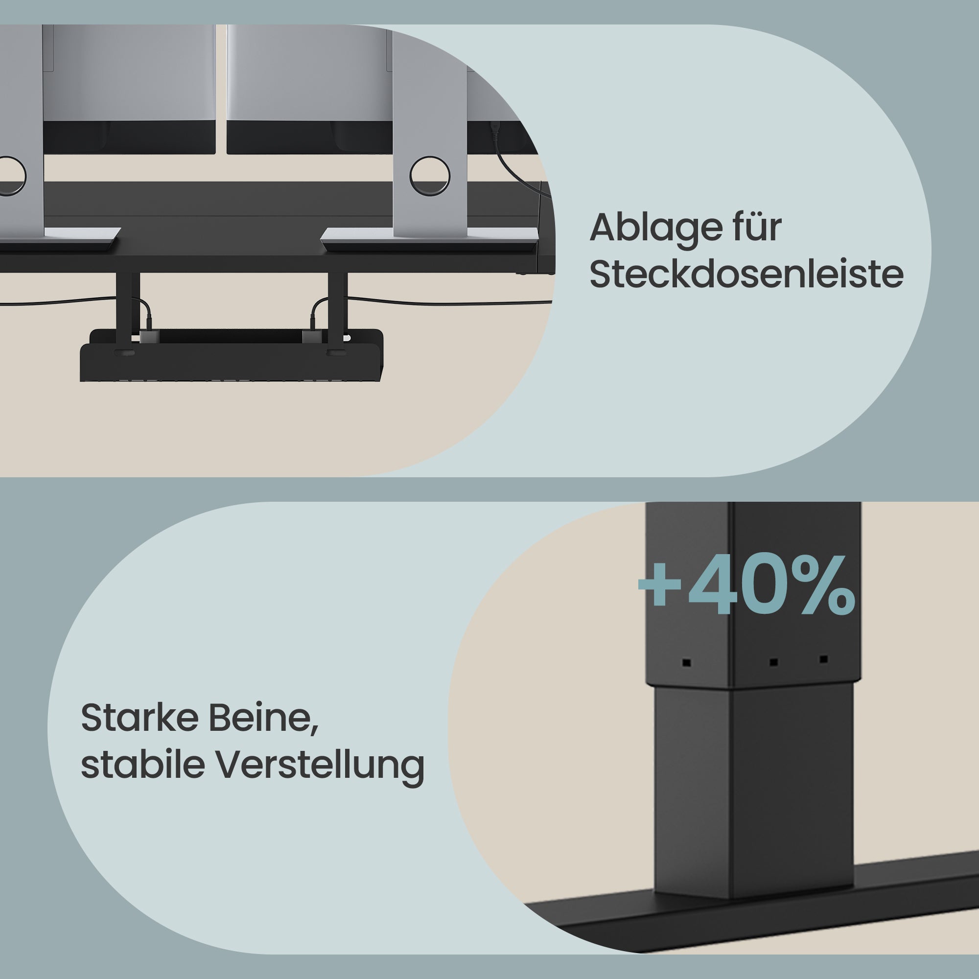 Elektrisch Höhenverstellbarer Schreibtisch, Stehpult mit Typ-C und Kabelmanagement für Home Office, 140 x 80 cm, Schwarz