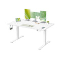 Höhenverstellbarer Schreibtisch mit USB Anschluss und Speicherfunktion mattweiß