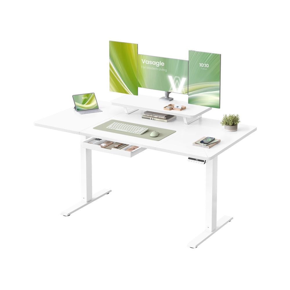 Höhenverstellbarer Schreibtisch mit Monitorständer und USB