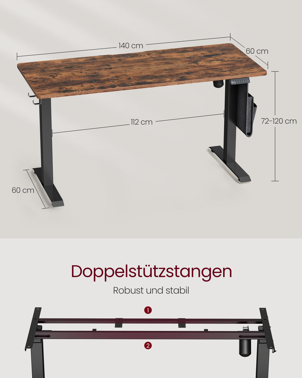 Höhenverstellbarer Schreibtisch elektrisch