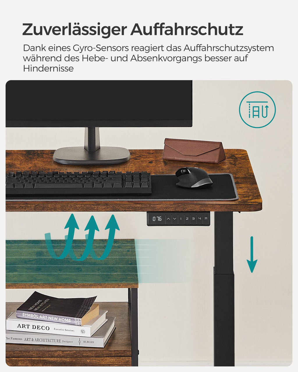 Höhenverstellbarer Schreibtisch elektrisch 60 x 120 cm