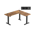 Höhenverstellbarer Schreibtisch  in L-Form 140 x 160 cm vintagebraun-tintenschwarz