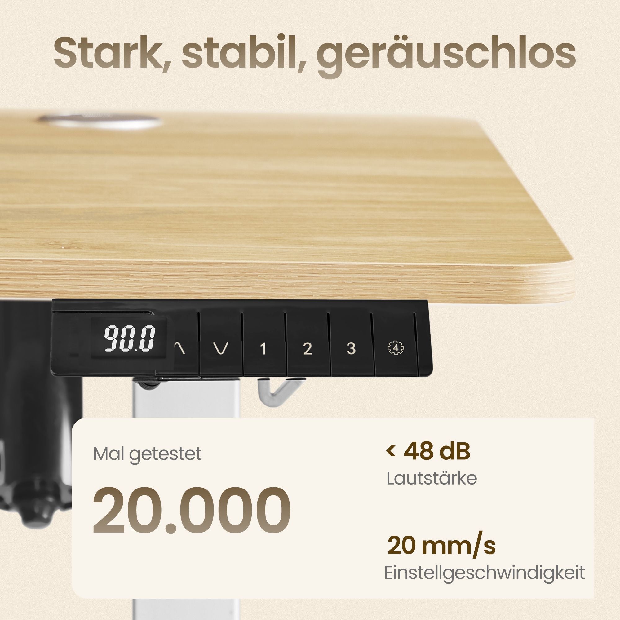 Höhenverstellbarer Schreibtisch elektrisch, 120,1 x 60