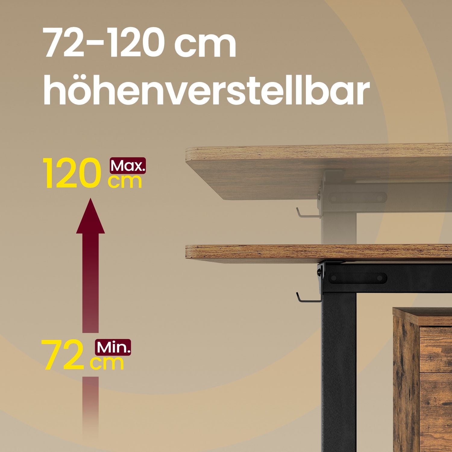 Höhenverstellbarer Schreibtisch elektrisch, Schreibtischständer mit Memory-Funktion, Tischgestell ohne Tischplatte