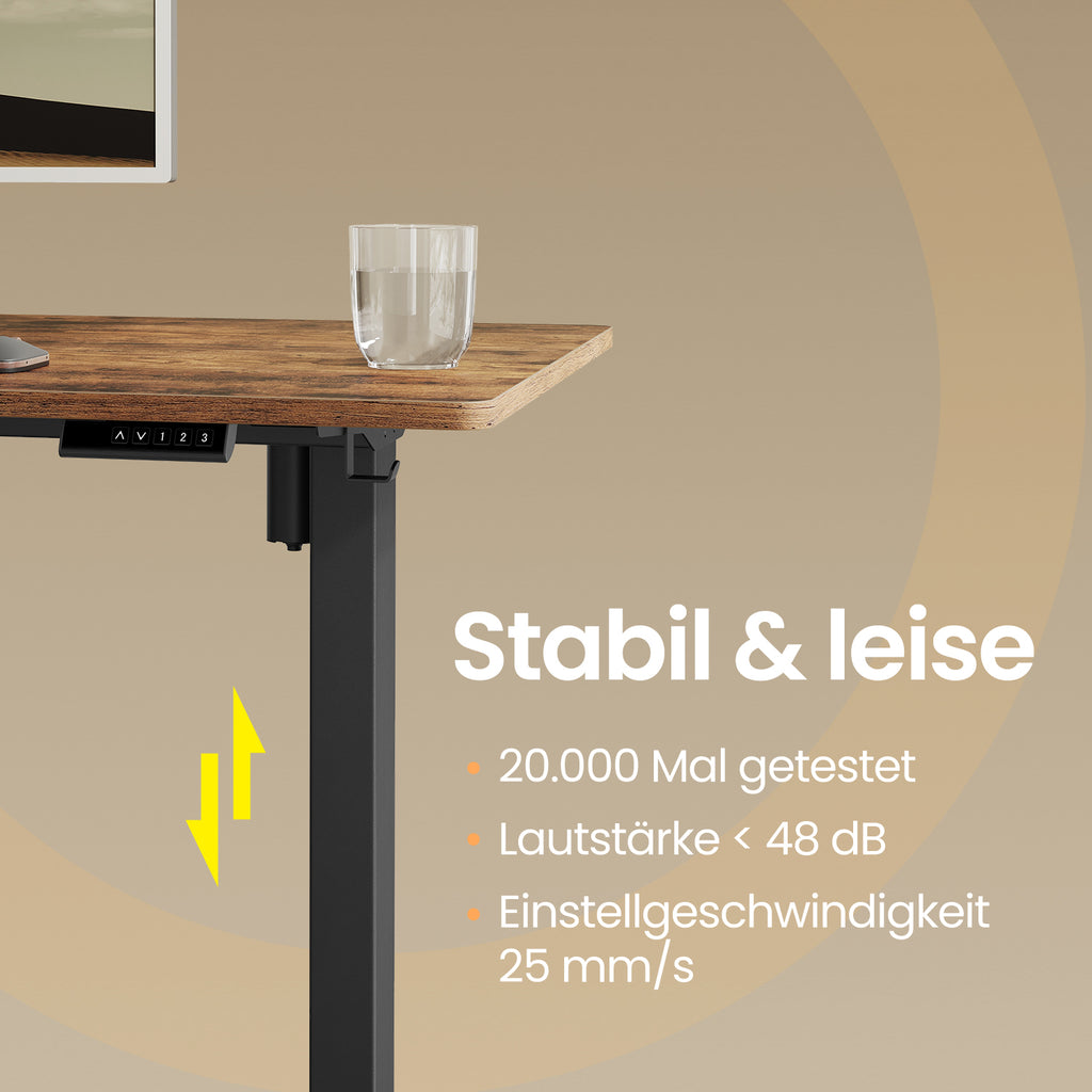 Höhenverstellbarer Schreibtisch elektrisch, Schreibtischständer mit Memory-Funktion, Tischgestell ohne Tischplatte