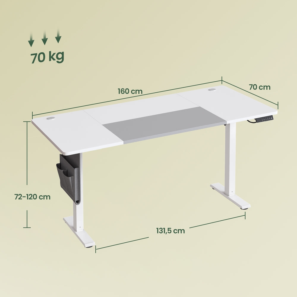 Höhenverstellbarer Stehtisch, 160 x 70 cm, Memory-Funktion