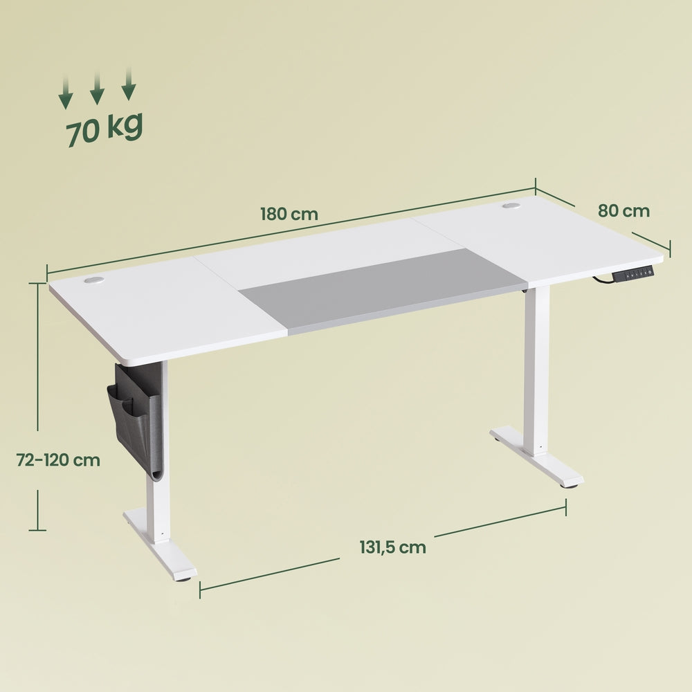 Höhenverstellbarer Stehtisch, 180 x 80 cm, Memory-Funktion
