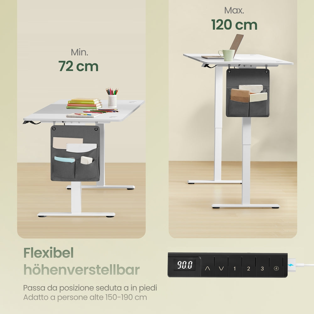 Höhenverstellbarer Stehtisch, 180 x 80 cm, Memory-Funktion
