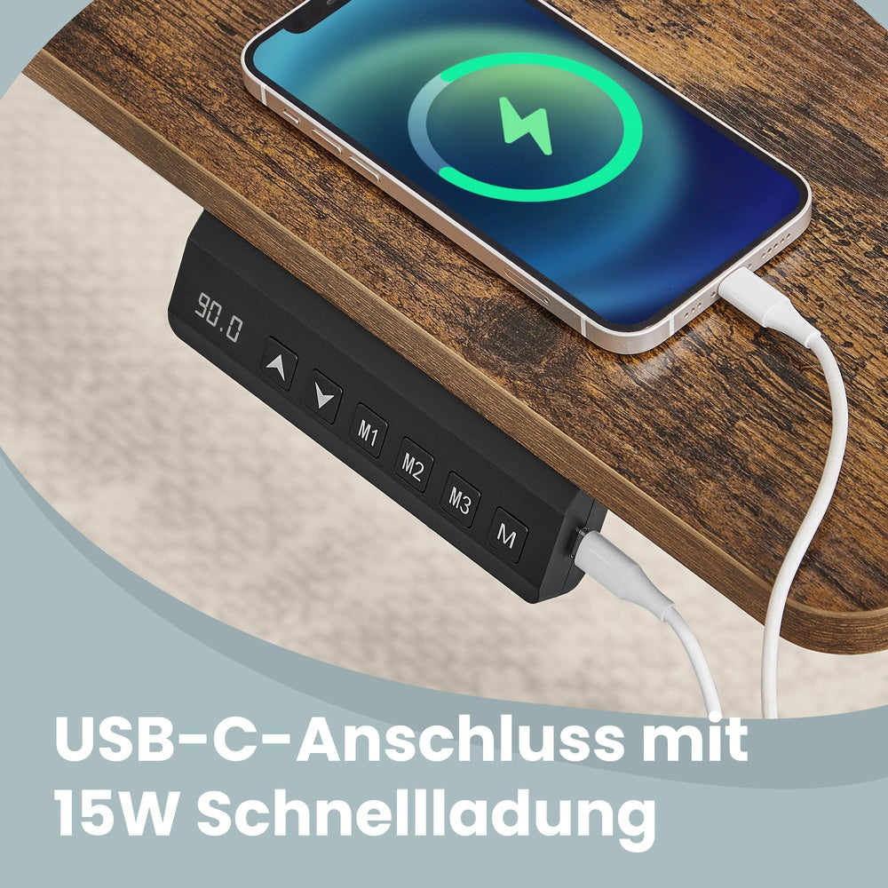 Höhenverstellbarer Schreibtisch, 100 x 60 cm, Memory-Funktion