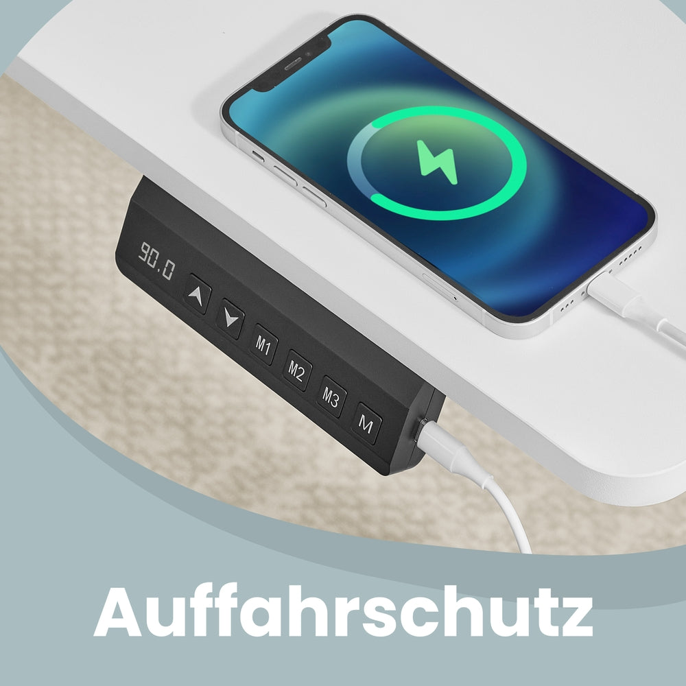 Höhenverstellbarer Schreibtisch, 100 x 60 cm, Memory-Funktion