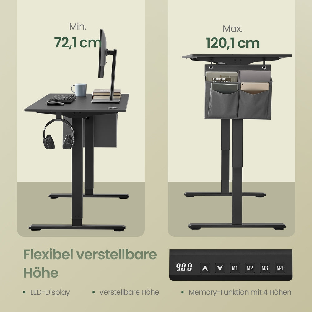Höhenverstellbarer Schreibtisch elektrisch, 120,1 x 60