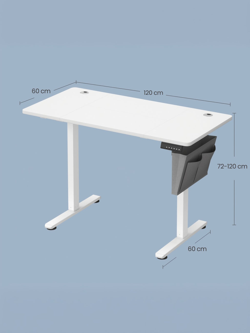 Höhenverstellbarer Schreibtisch elektrisch, 120,1 x 60