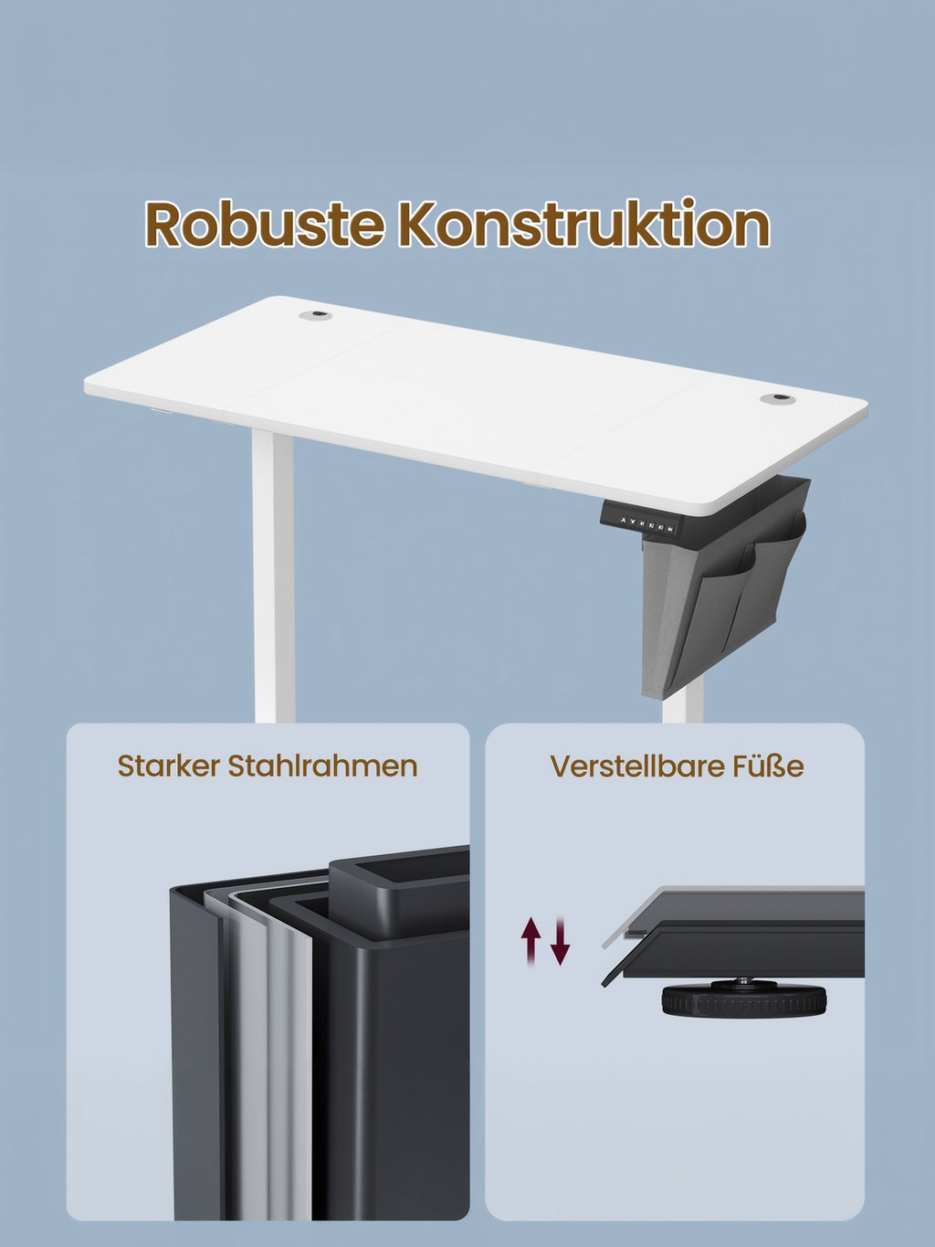 Höhenverstellbarer Schreibtisch elektrisch, 120,1 x 60