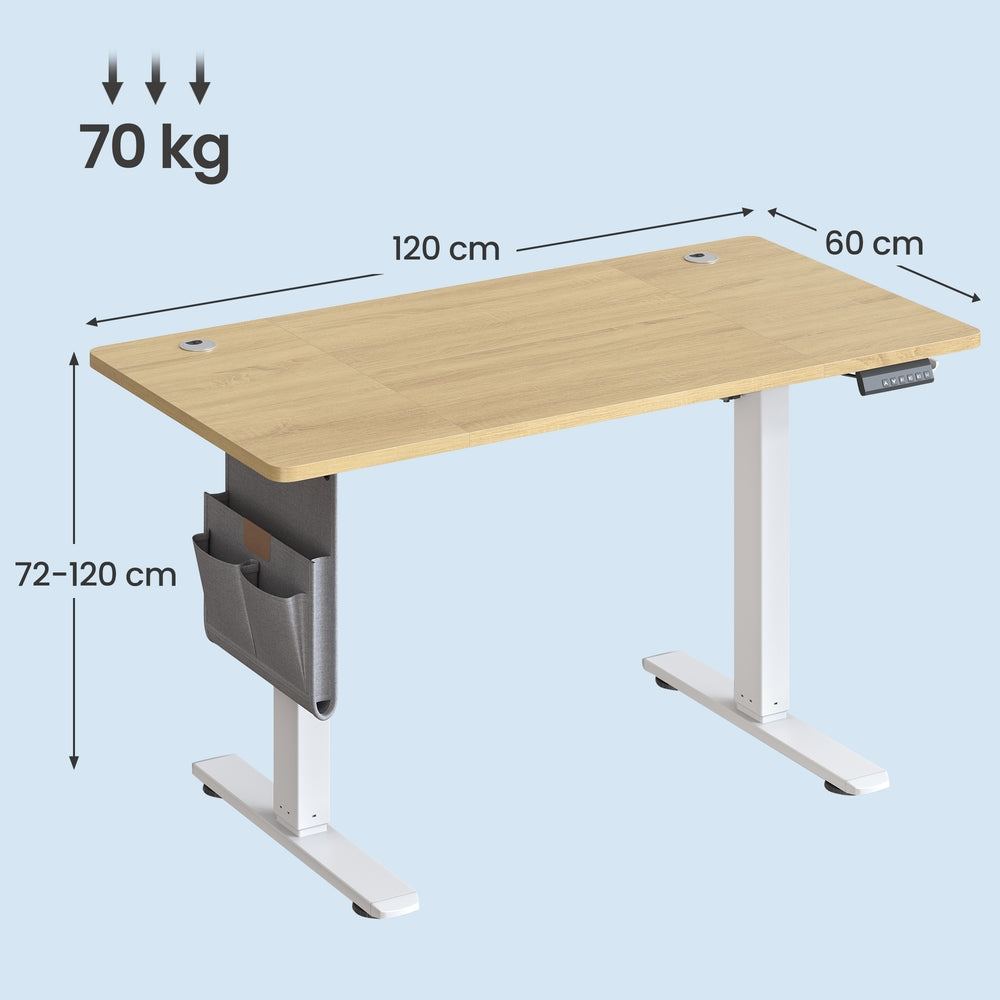 Höhenverstellbarer Schreibtisch, 120 x 60 cm, Memory-Funktion