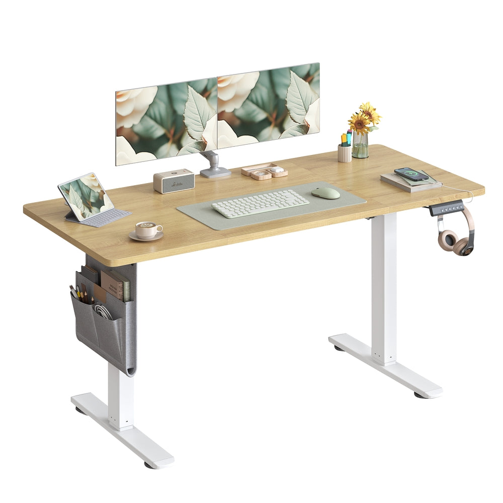 Höhenverstellbarer Schreibtisch, 140 x 60 cm, Memory-Funktion
