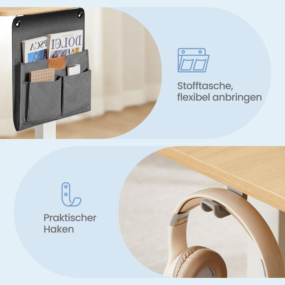 Höhenverstellbarer Schreibtisch, 140 x 60 cm, Memory-Funktion