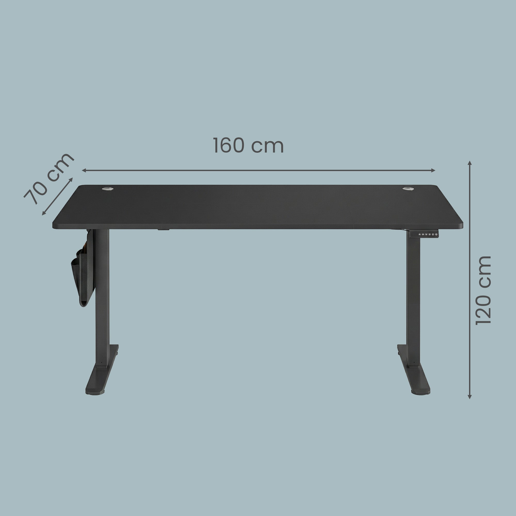 Höhenverstellbarer Schreibtisch elektrisch, 160,1 x 70