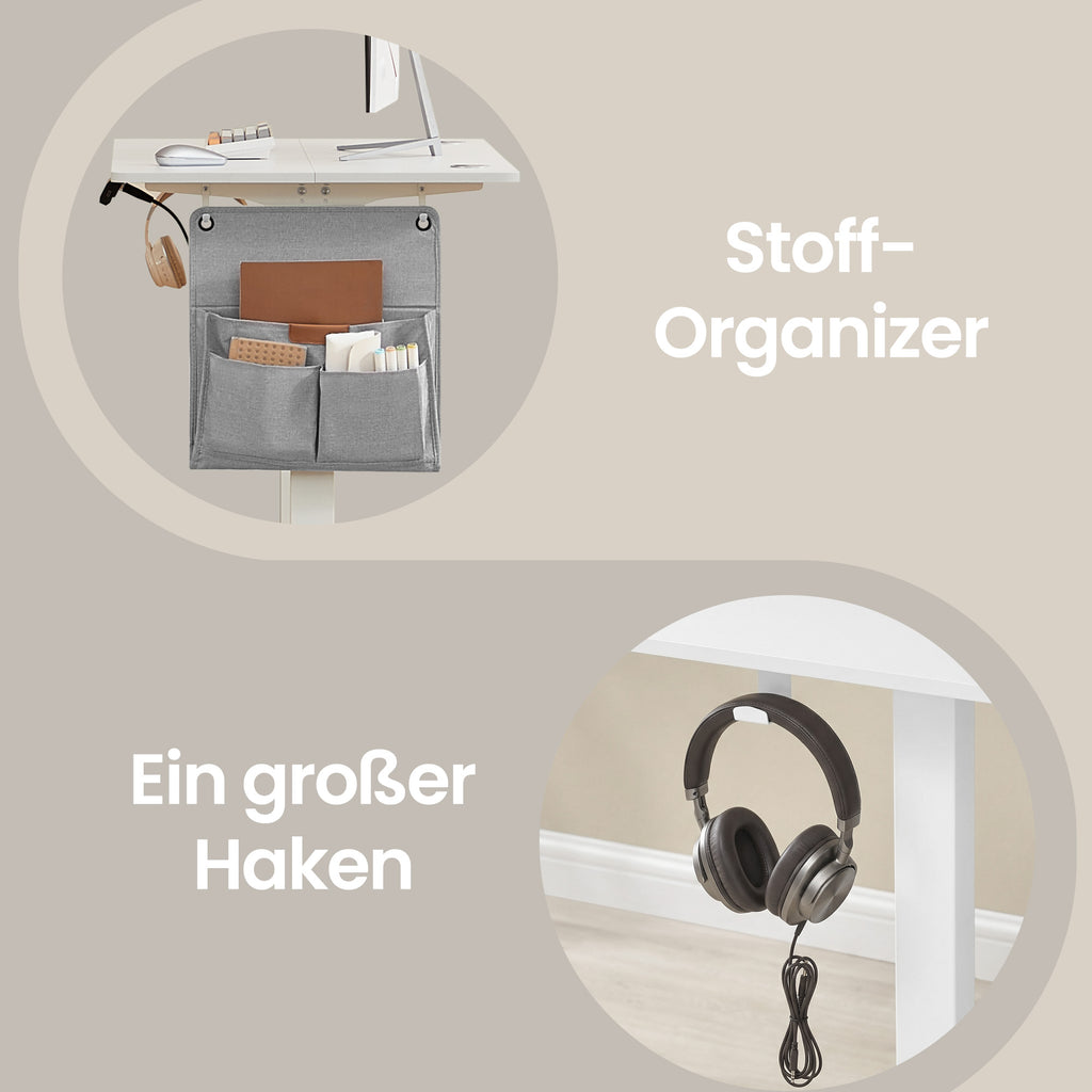 Höhenverstellbarer Schreibtisch, 160 x 70 cm, Memory-Funktion