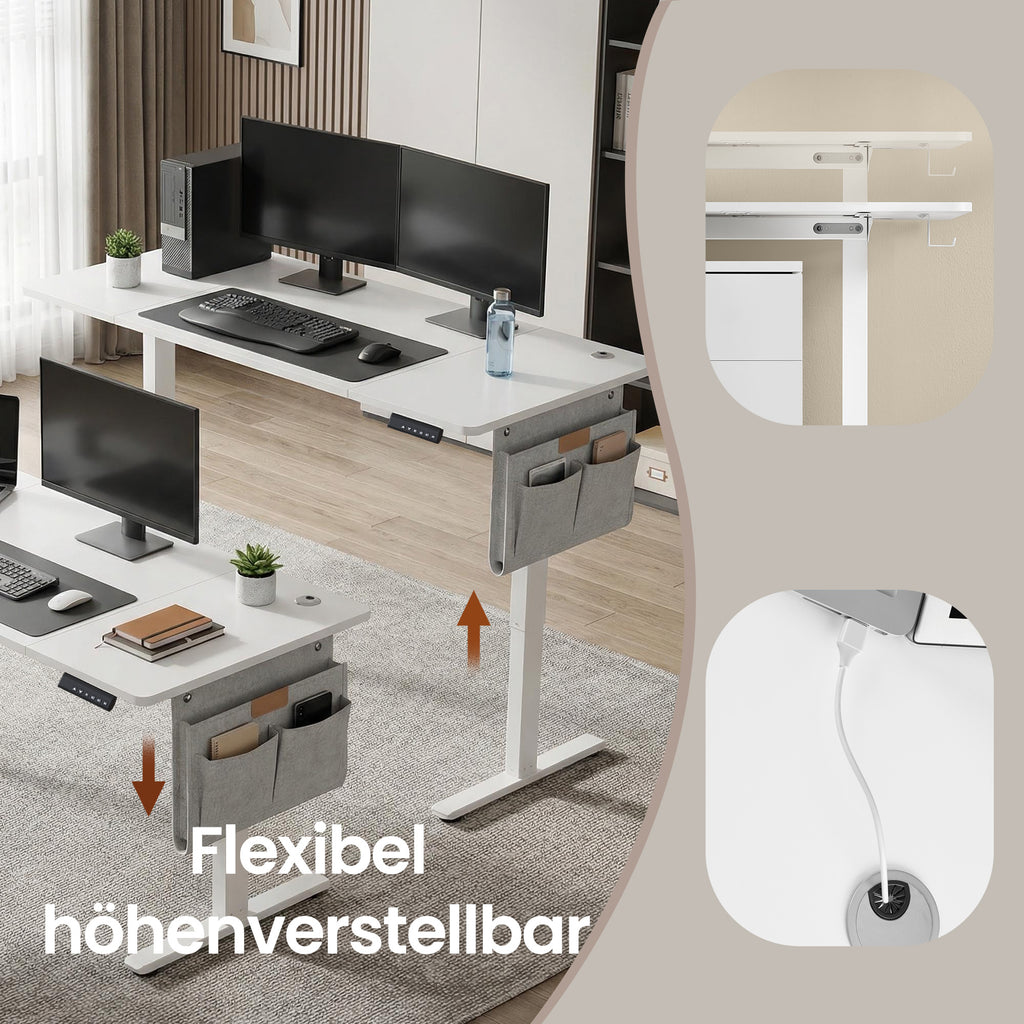 Höhenverstellbarer Schreibtisch, 160 x 70 cm, Memory-Funktion