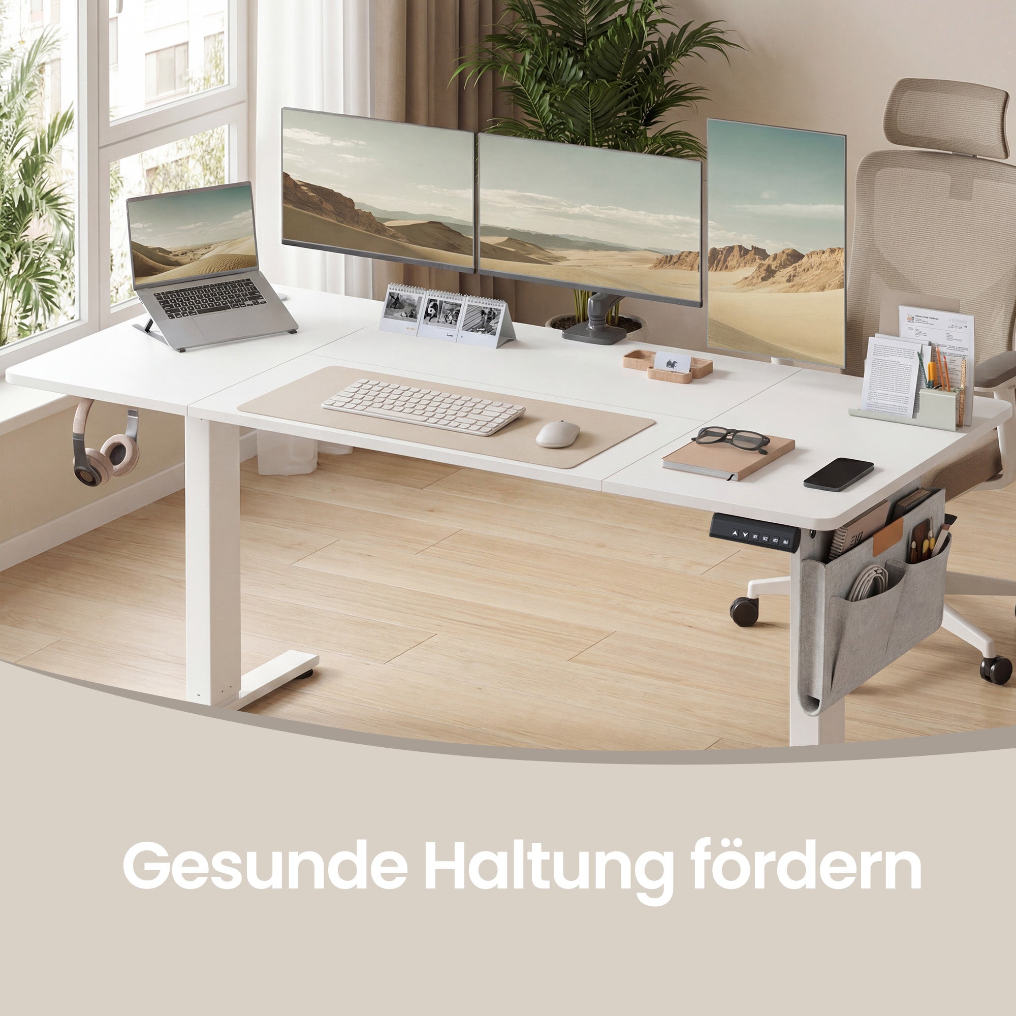 Höhenverstellbarer Schreibtisch, 160 x 70 cm, Memory-Funktion