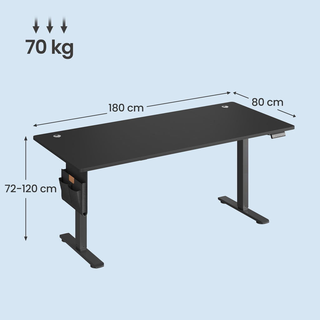 Höhenverstellbarer Schreibtisch, 180 x 80 cm, Memory-Funktion