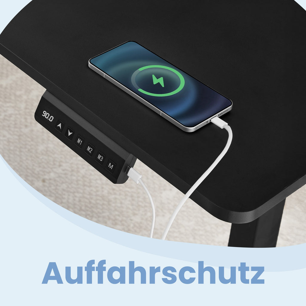Höhenverstellbarer Schreibtisch, 180 x 80 cm, Memory-Funktion