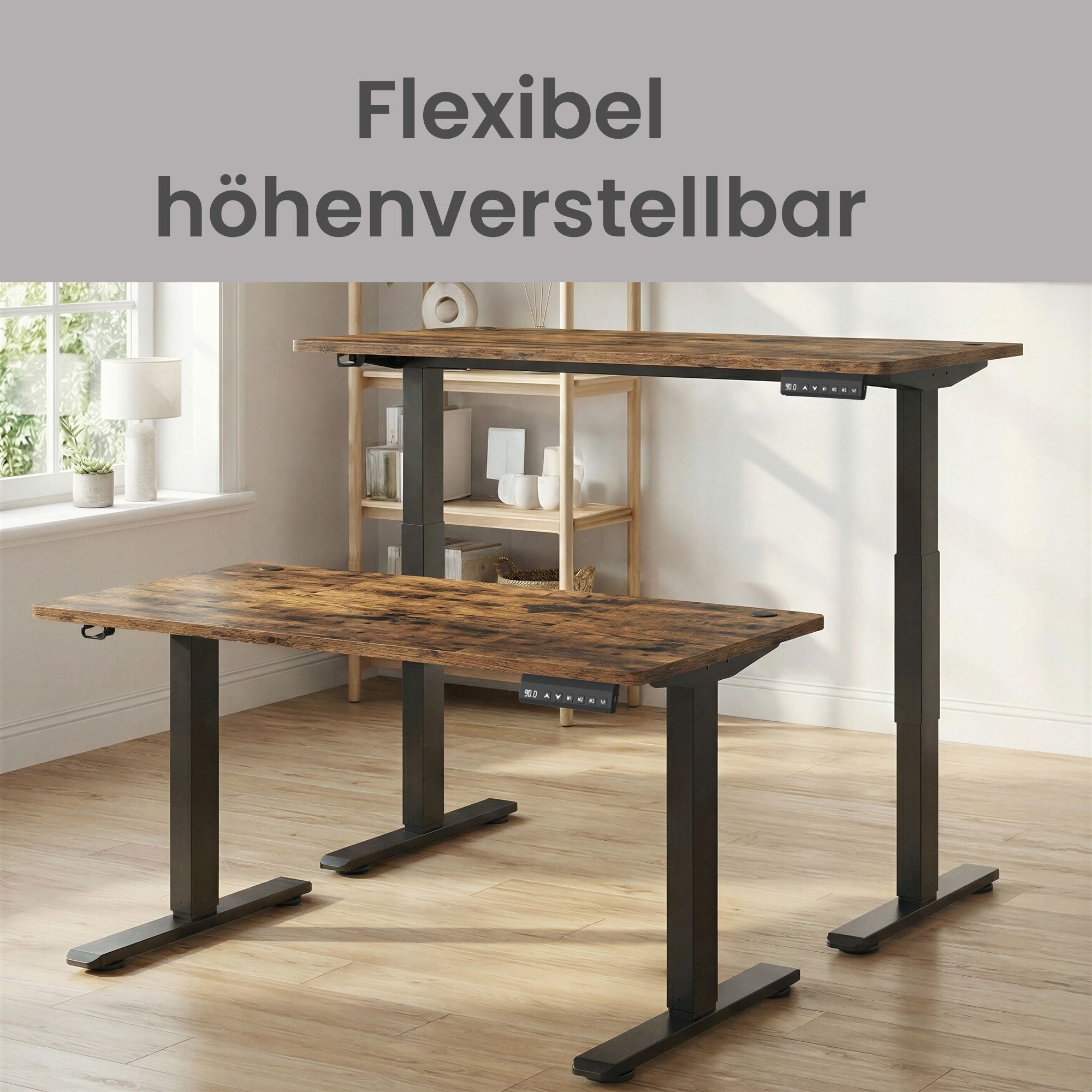Höhenverstellbarer Schreibtisch, 180 x 80 cm, Memory-Funktion