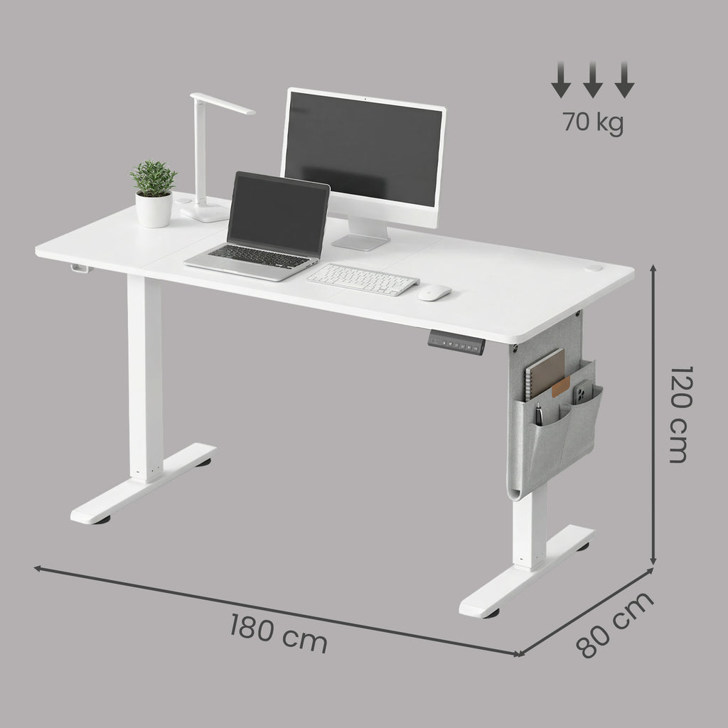 Höhenverstellbarer Schreibtisch, 180 x 80 cm, Memory-Funktion