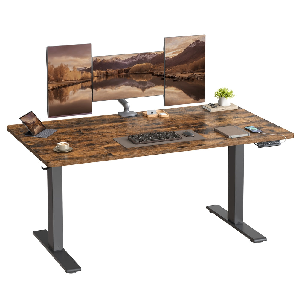Höhenverstellbarer Schreibtisch elektrisch, 140 x 80 cm, mit USB-C-Anschluss
