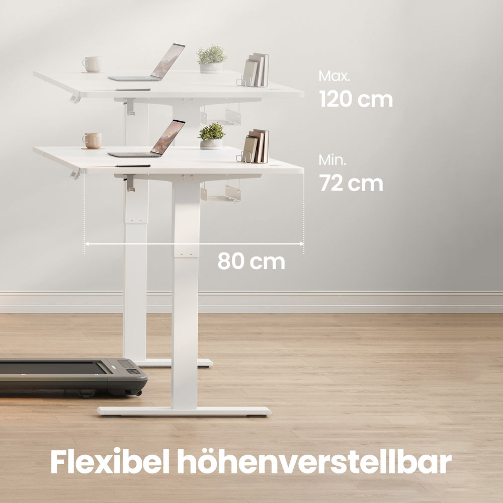 Höhenverstellbarer Schreibtisch elektrisch, 140 x 80 cm, mit USB-C-Anschluss