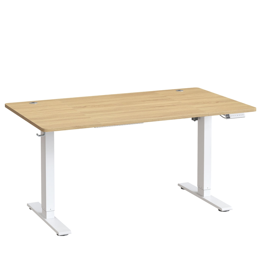 Höhenverstellbarer Schreibtisch elektrisch, 140 x 80 cm, mit USB-C-Anschluss