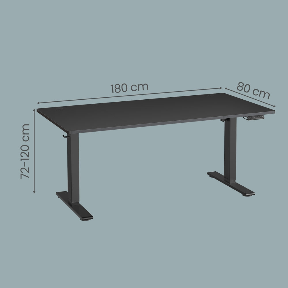 Höhenverstellbarer Schreibtisch elektrisch, 160 x 80 cm, mit USB-C-Anschluss