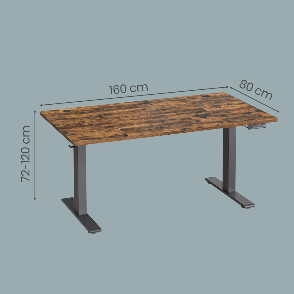 Höhenverstellbarer Schreibtisch elektrisch, 160 x 80 cm, mit USB-C-Anschluss