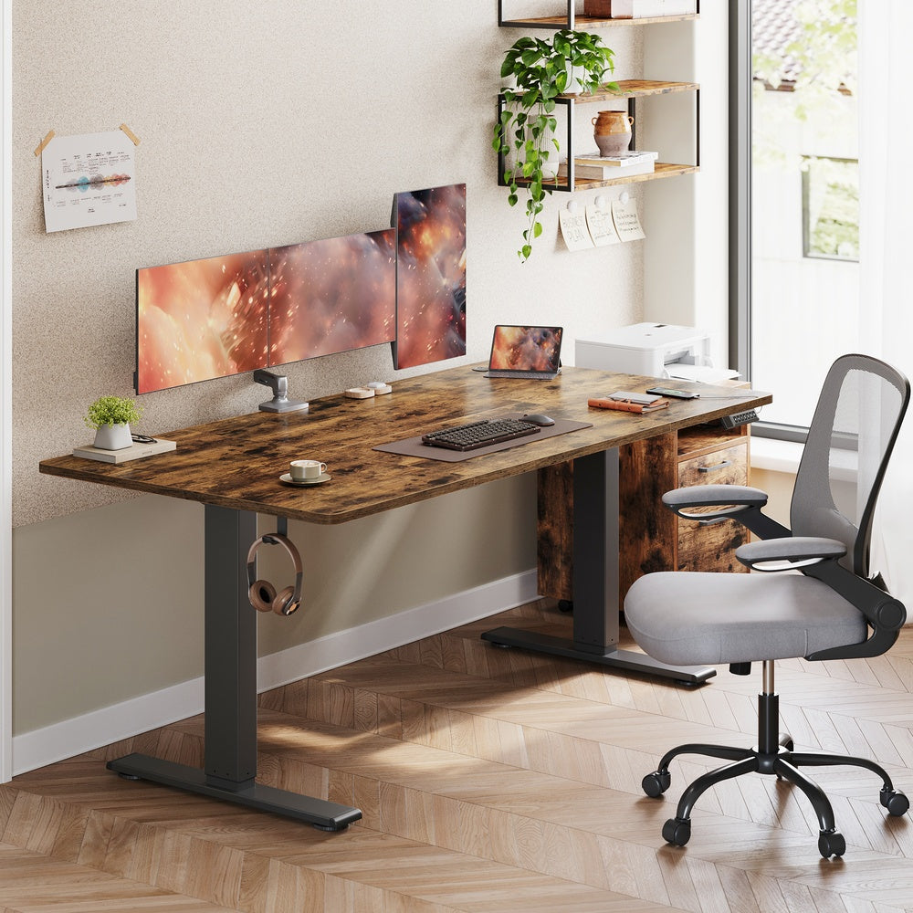 Höhenverstellbarer Schreibtisch elektrisch, 160 x 80 cm, mit USB-C-Anschluss