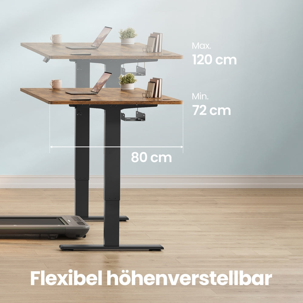 Höhenverstellbarer Schreibtisch elektrisch, 160 x 80 cm, mit USB-C-Anschluss
