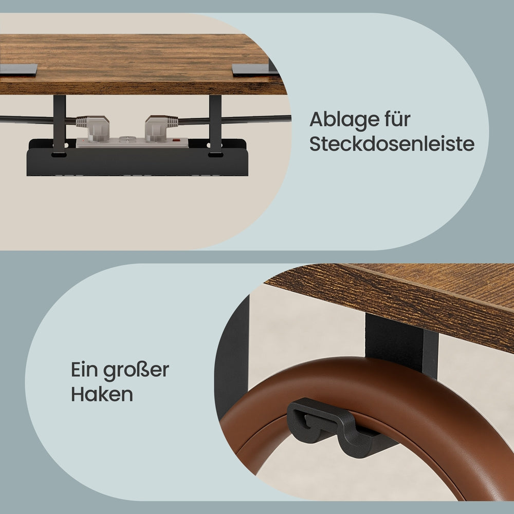 Höhenverstellbarer Schreibtisch elektrisch, 160 x 80 cm, mit USB-C-Anschluss