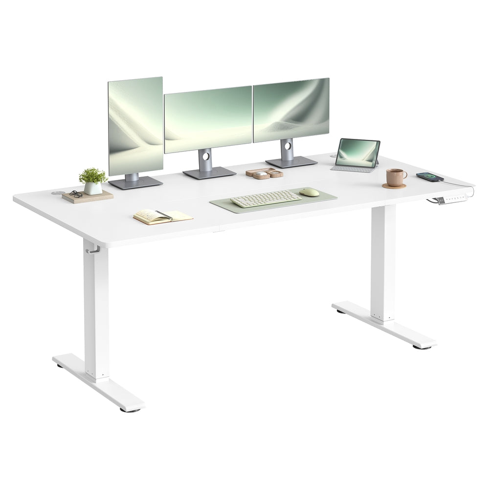 Höhenverstellbarer Schreibtisch elektrisch, 160 x 80 cm, mit USB-C-Anschluss
