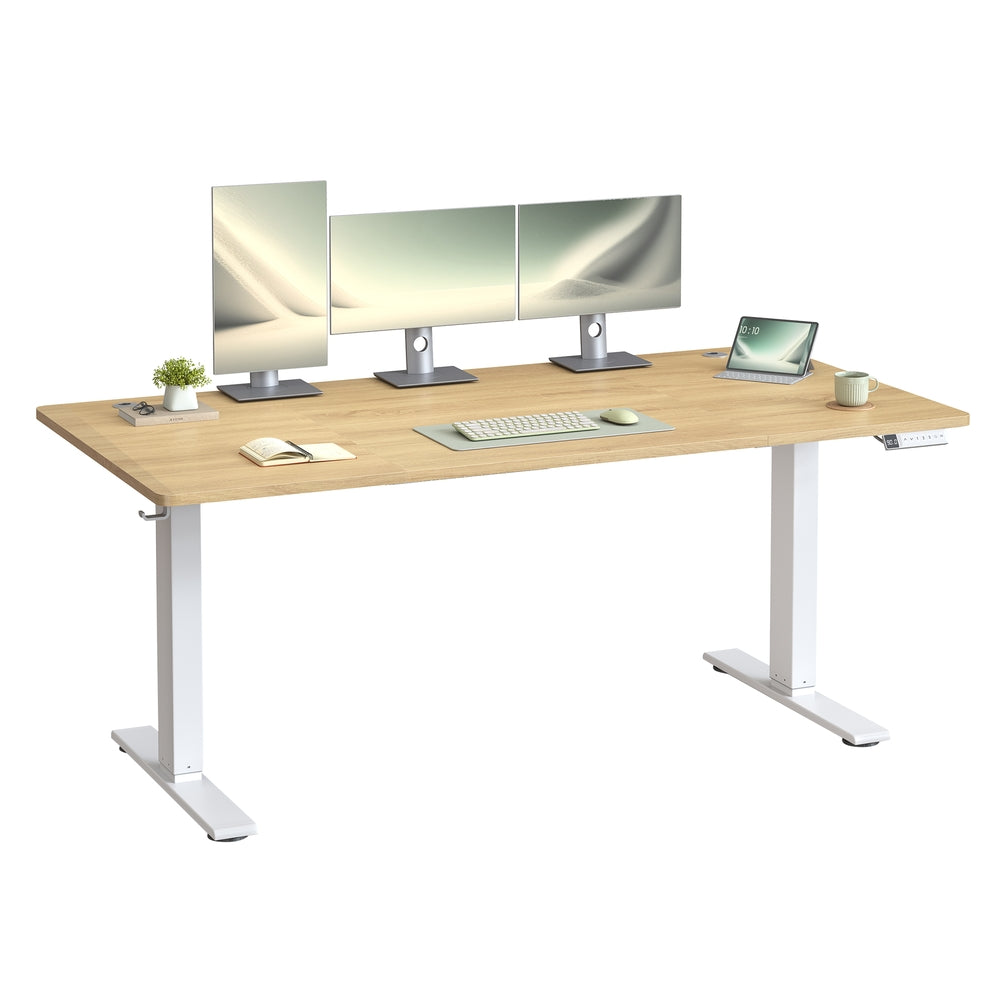 Höhenverstellbarer Schreibtisch elektrisch, 160 x 80 cm, mit USB-C-Anschluss