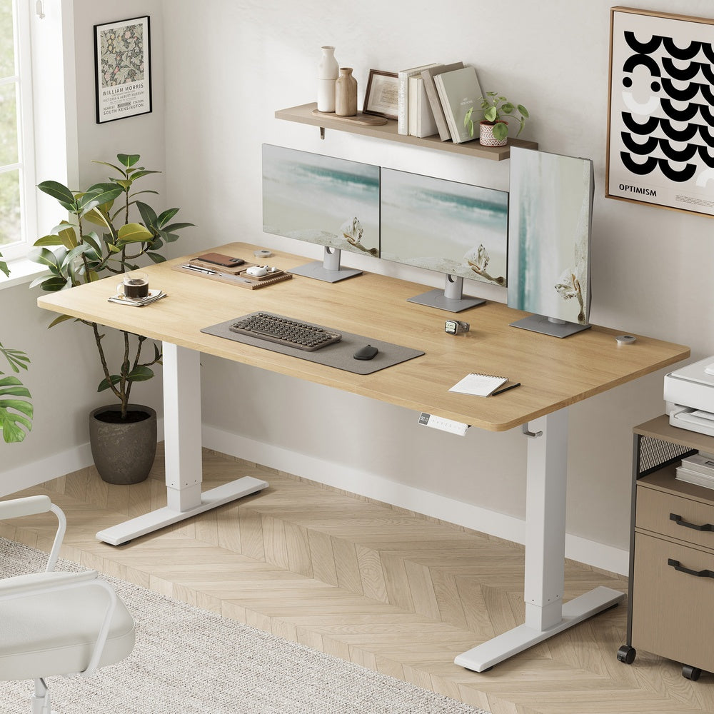 Höhenverstellbarer Schreibtisch elektrisch, 160 x 80 cm, mit USB-C-Anschluss