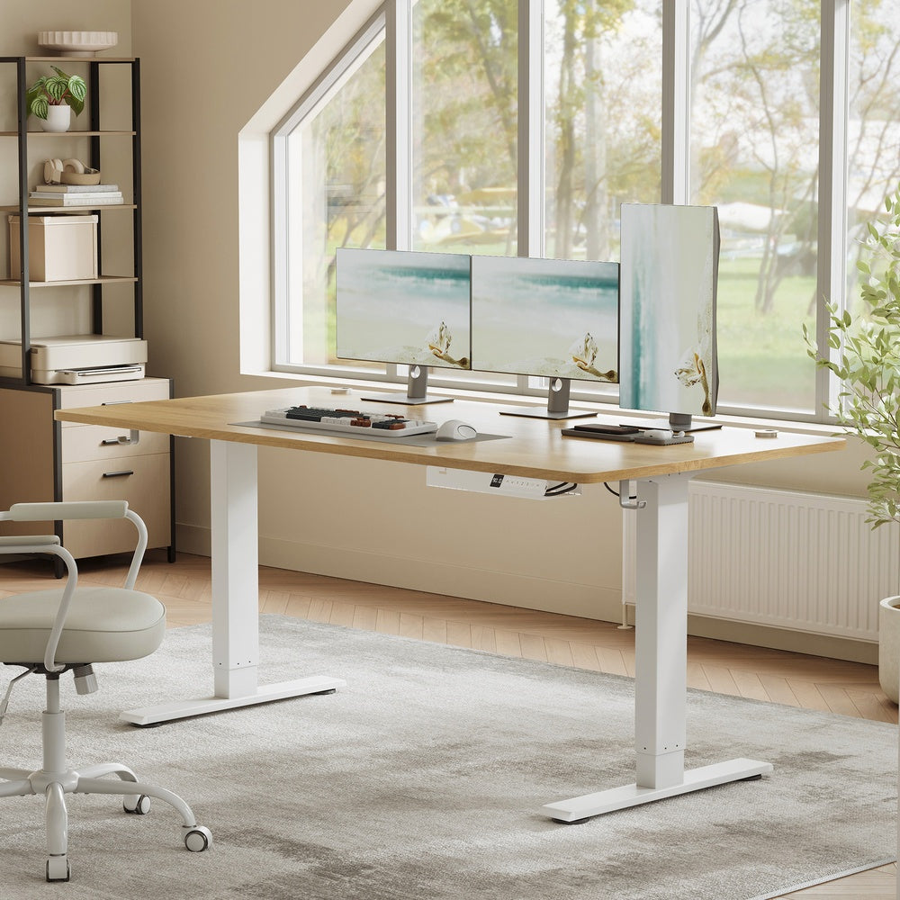 Höhenverstellbarer Schreibtisch elektrisch, 160 x 80 cm, mit USB-C-Anschluss