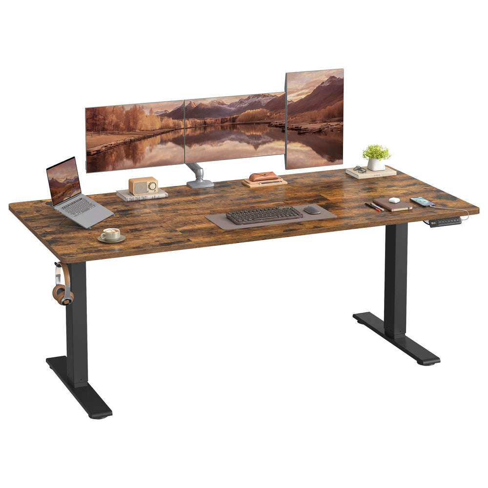 Höhenverstellbarer Schreibtisch elektrisch, 180 x 80 cm, mit USB-C-Anschluss