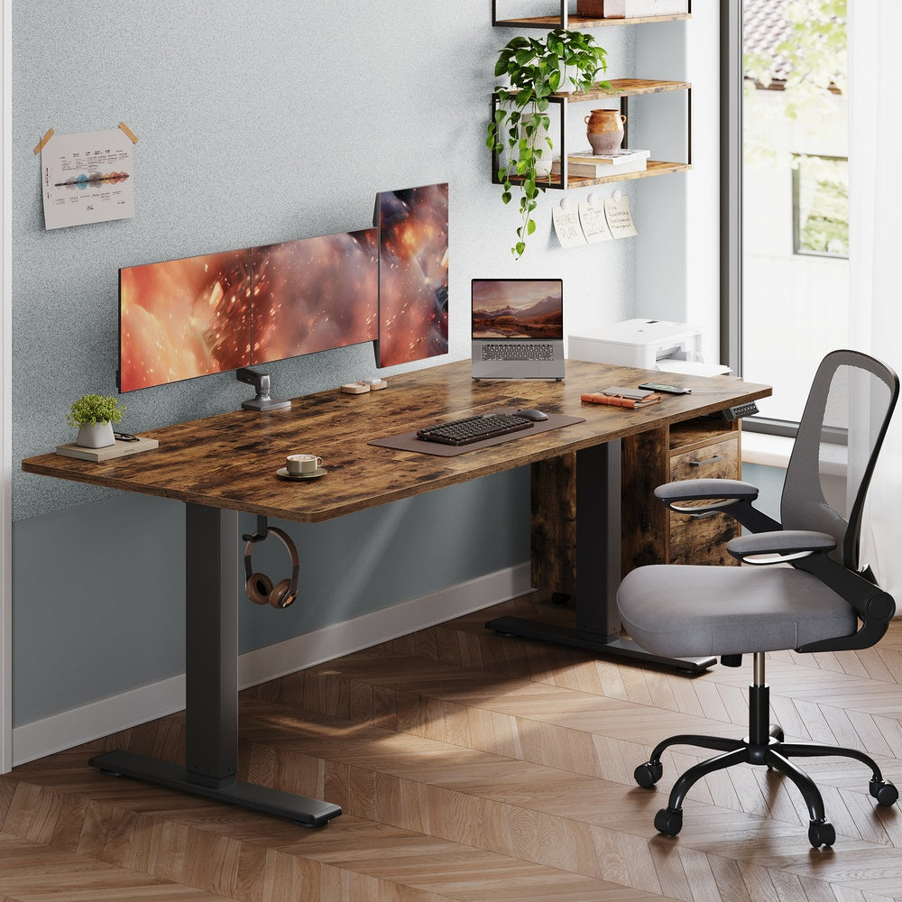 Höhenverstellbarer Schreibtisch elektrisch, 180 x 80 cm, mit USB-C-Anschluss