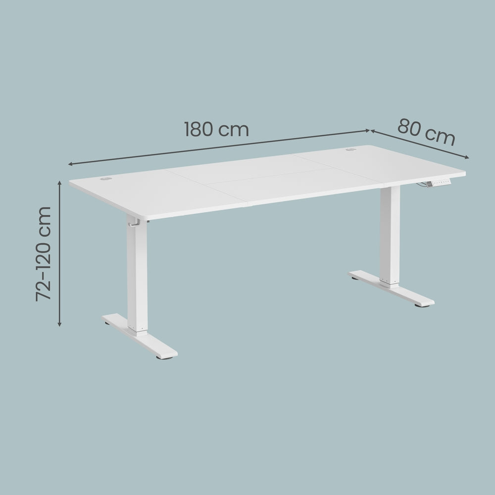 Höhenverstellbarer Schreibtisch elektrisch, 180 x 80 cm, mit USB-C-Anschluss