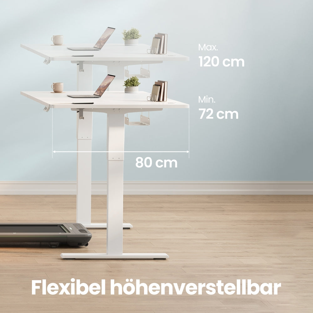 Höhenverstellbarer Schreibtisch elektrisch, 180 x 80 cm, mit USB-C-Anschluss