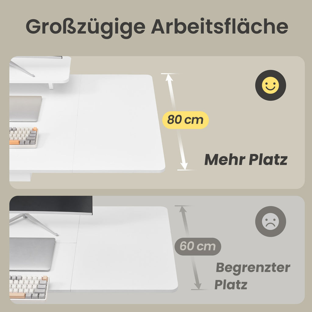 Höhenverstellbarer Schreibtisch,  140 x 70 cm, Monitorständer