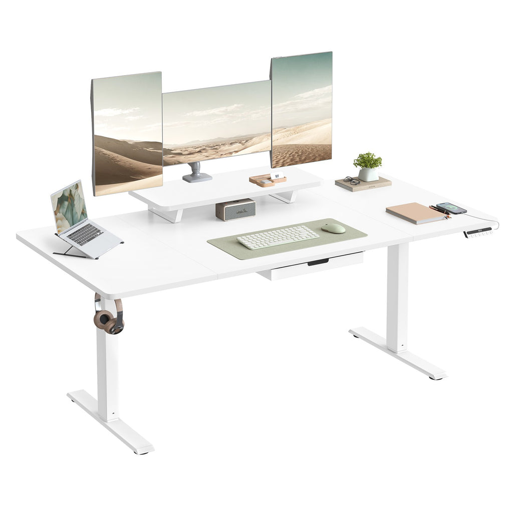Höhenverstellbarer Schreibtisch, 160 x 80 cm, Monitorständer