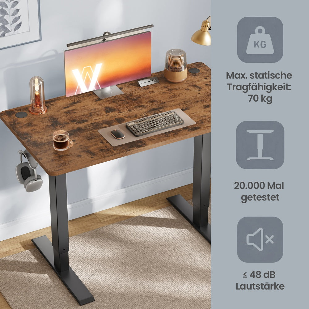 Elektrisch verstellbarer Stehtisch, Memory-Funktion mit 4 Höhen, Schreibtisch für Home Office